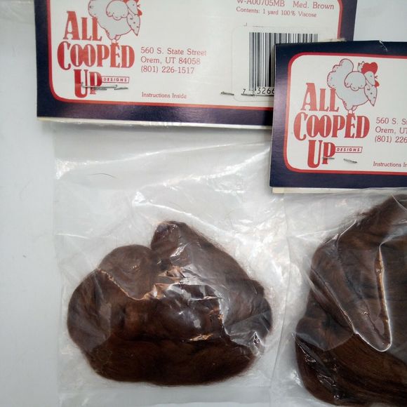 Lot of 7-4 Fibre-Craft Quick Curls 3222-04, 3222-53, 3 All Cooped Up Doll Wigs - Picture 4 of 12